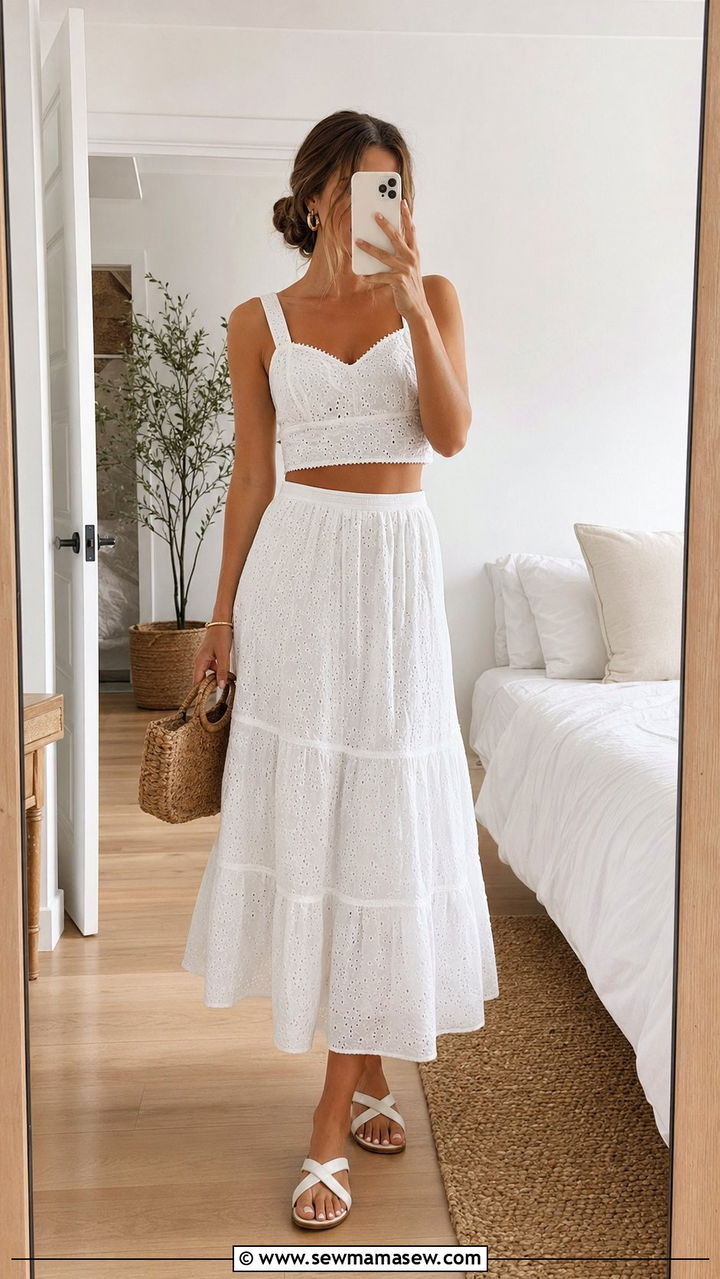 White Two Piece Set - 30 white outfit ideas for women