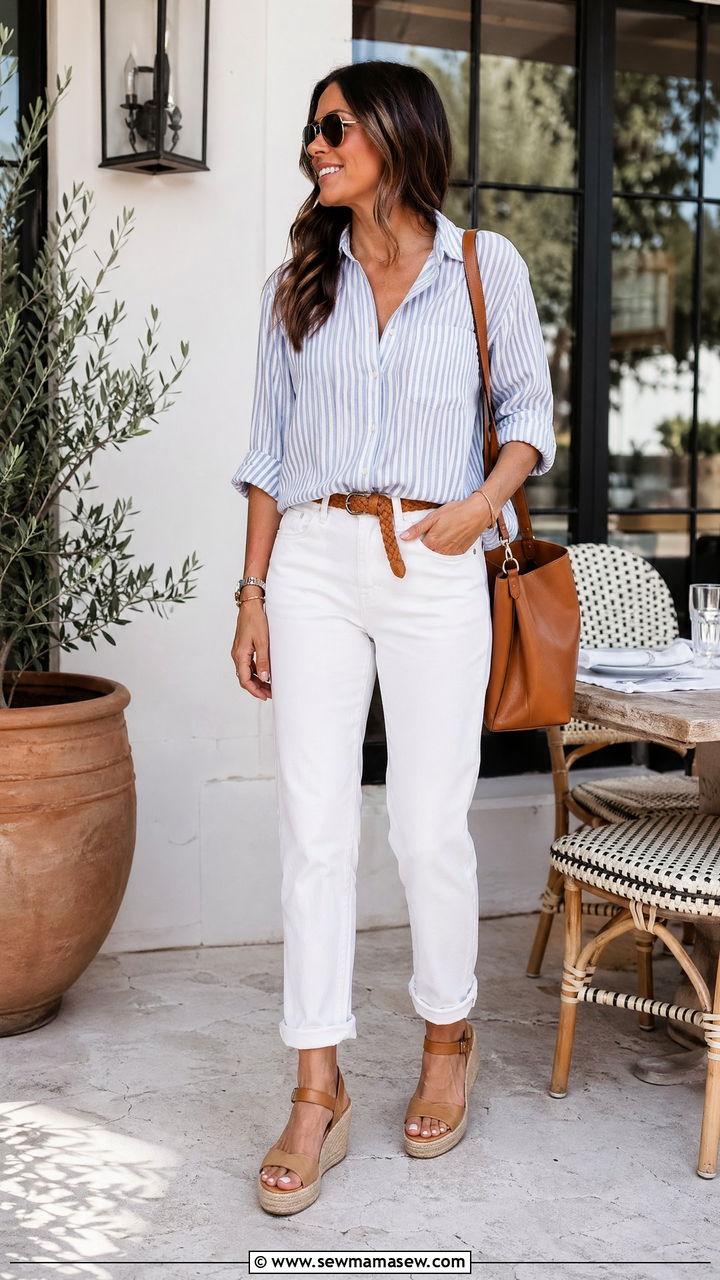 White jeans outfit for summer - 35 Summer ootd ideas