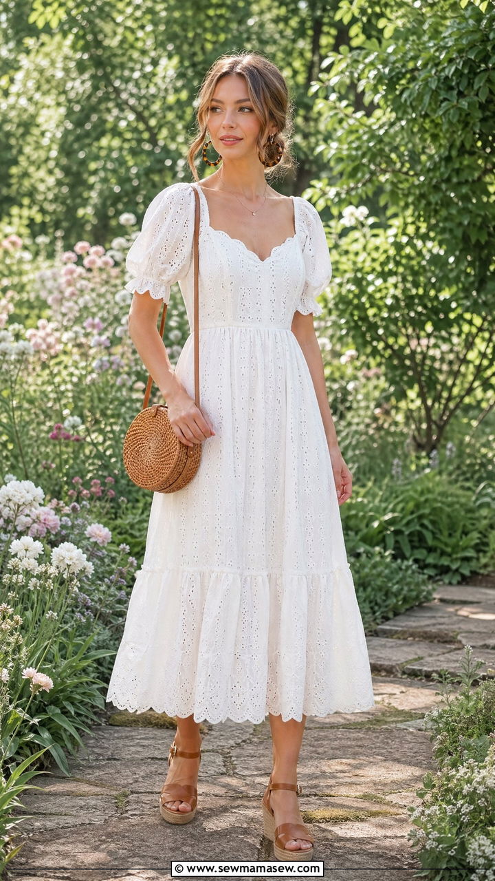 White midi sundress outfit - 35 summer outfits for young adults