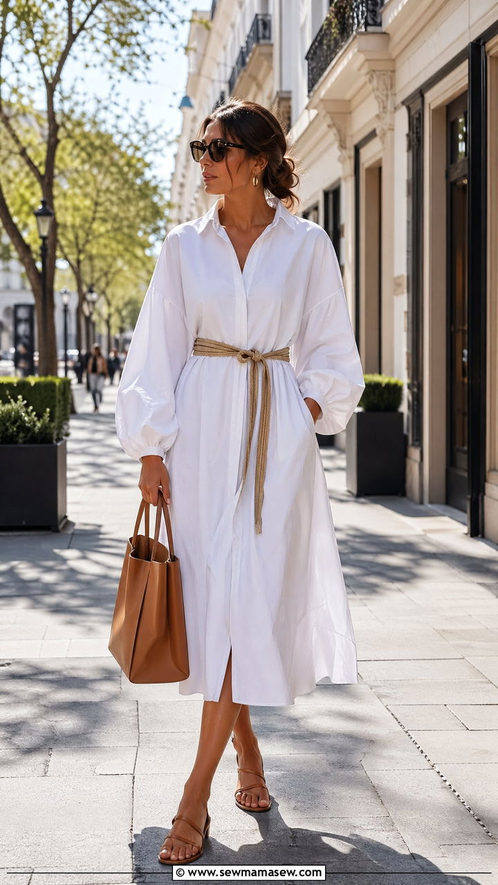 White shirt dress outfit spring - 35 spring white outfit ideas