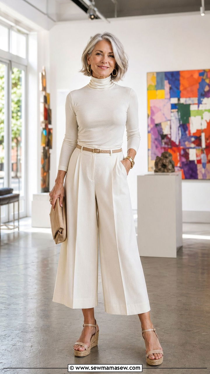 Wide Leg Culottes For Women Over 50 - 30 Best pants for women over 50