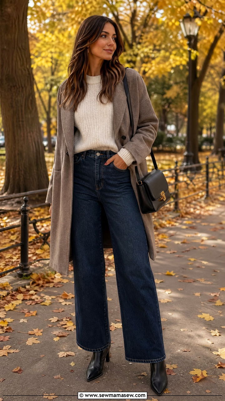 Wide Leg Jeans With Ankle Boots Outfit - 35 wide leg jeans outfit ideas for women