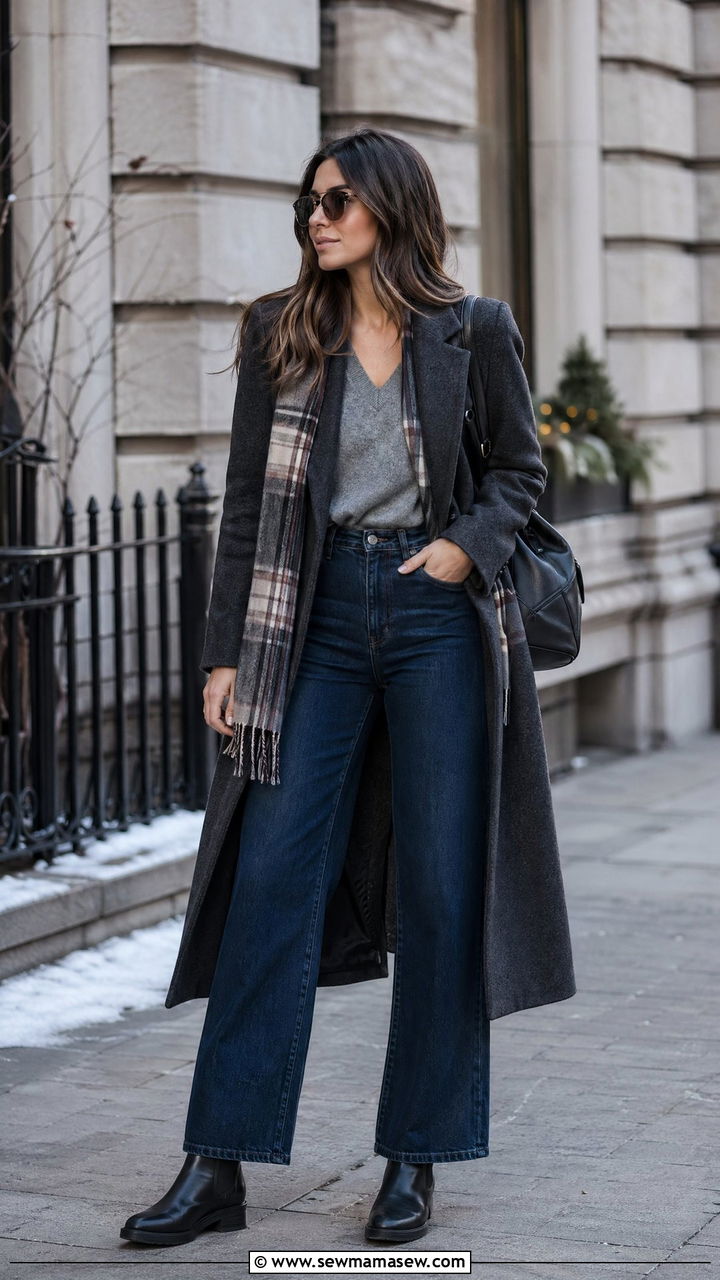 Wide Leg Jeans With Ankle Boots - 35 wide leg jeans outfits inspo