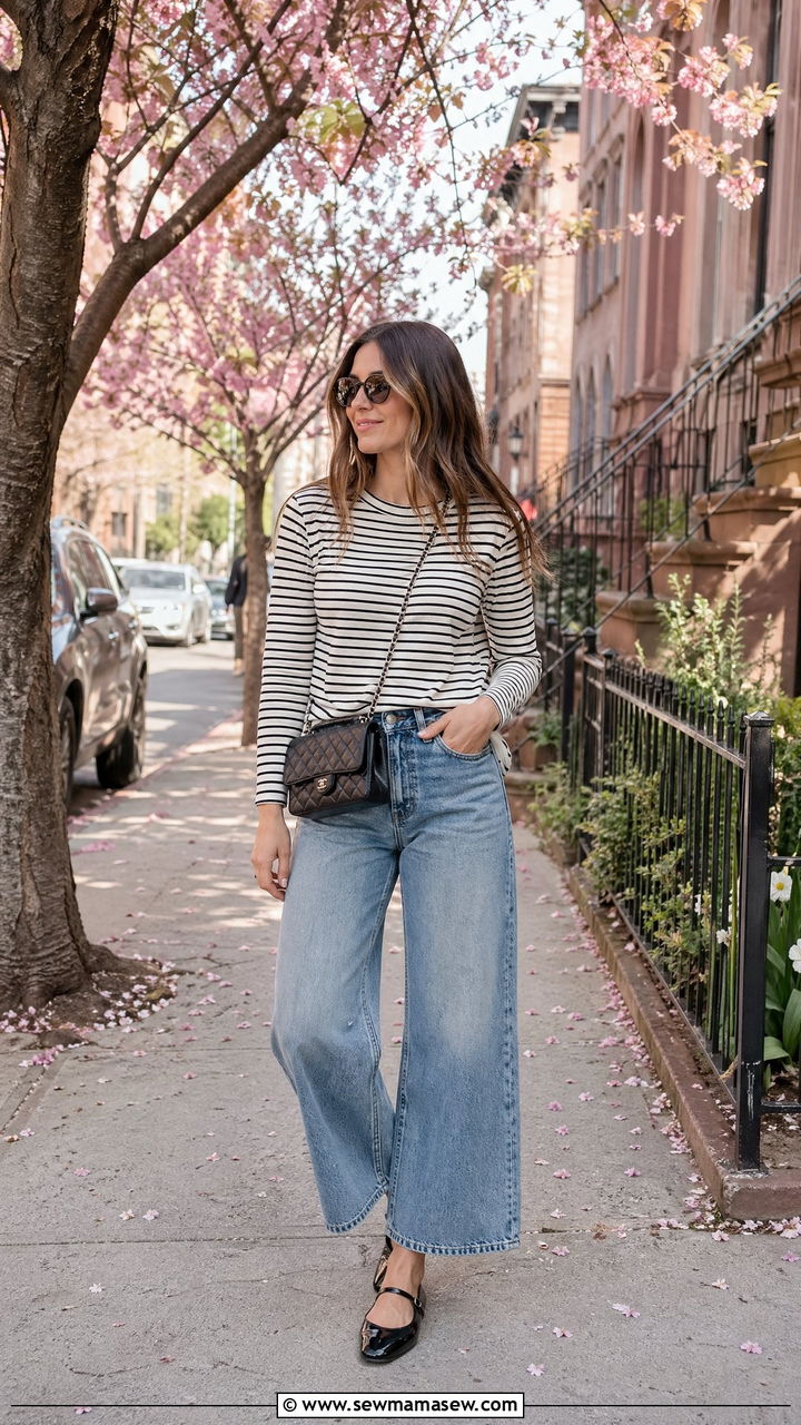 Wide Leg Jeans With Ballet Flats Outfit - 35 wide leg jeans outfit ideas for women
