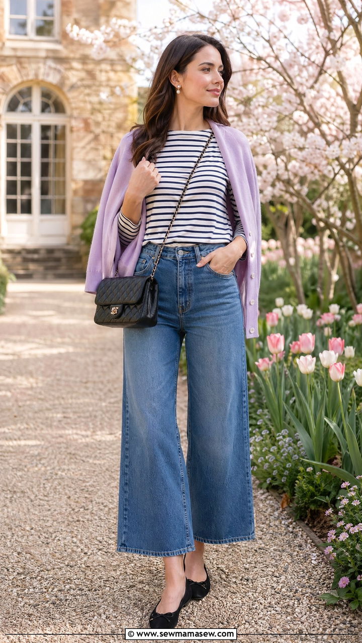 Wide Leg Jeans With Ballet Flats - 35 wide leg jeans outfits inspo