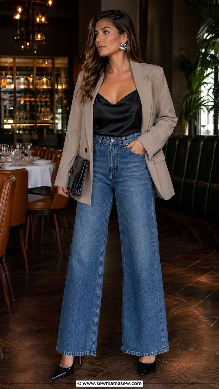Wide Leg Jeans With Heels - 35 wide leg jeans outfits inspo