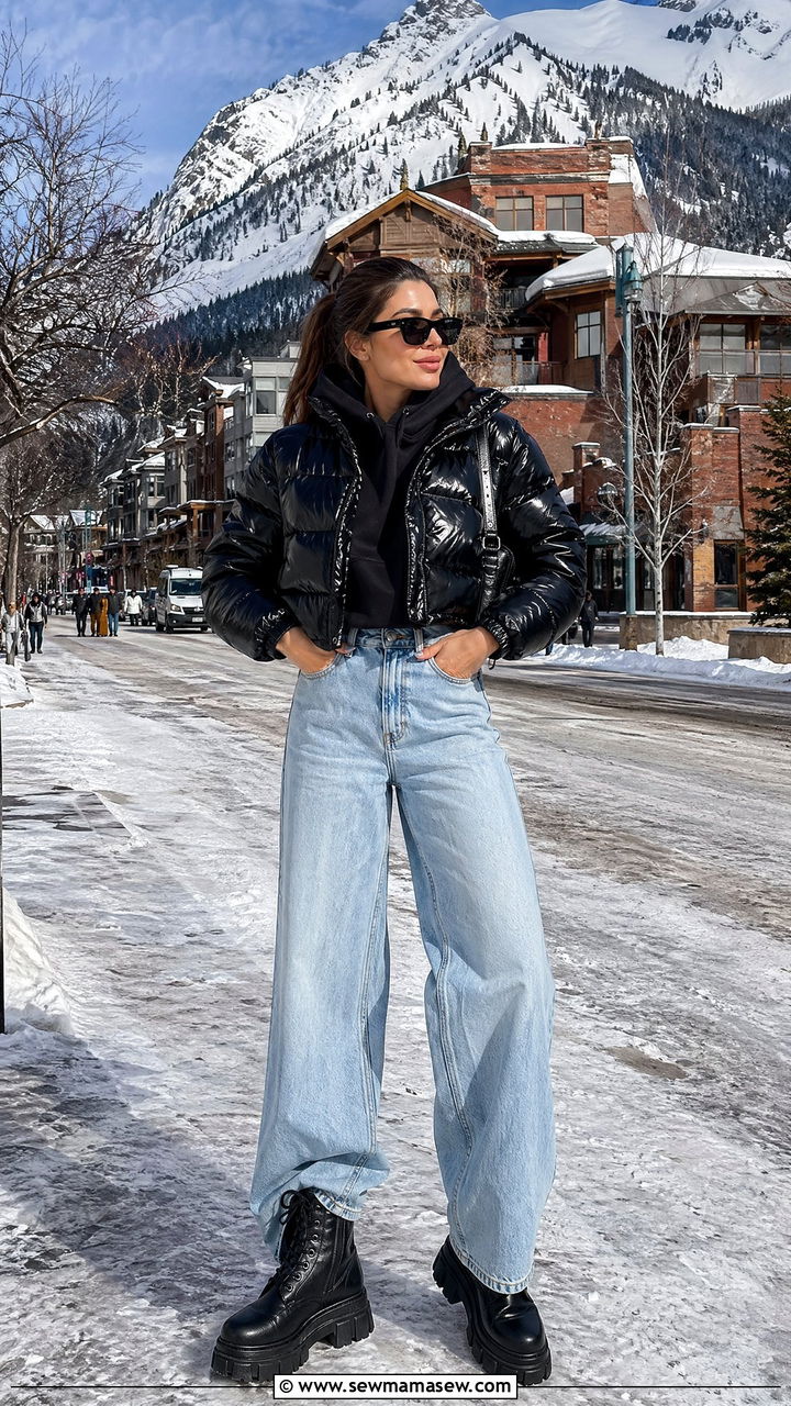 Wide Leg Jeans With Puffer Jacket Outfit - 35 wide leg jeans outfit ideas for women