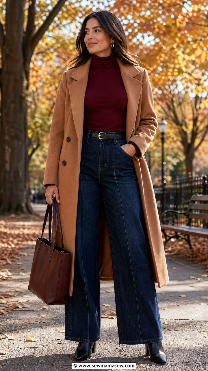 Wide Leg Jeans With Turtleneck Outfit - 35 wide leg jeans outfit ideas for women