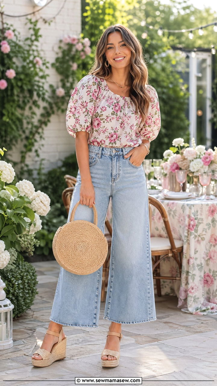Wide Leg Jeans With Wedges Outfit - 35 wide leg jeans outfit ideas for women