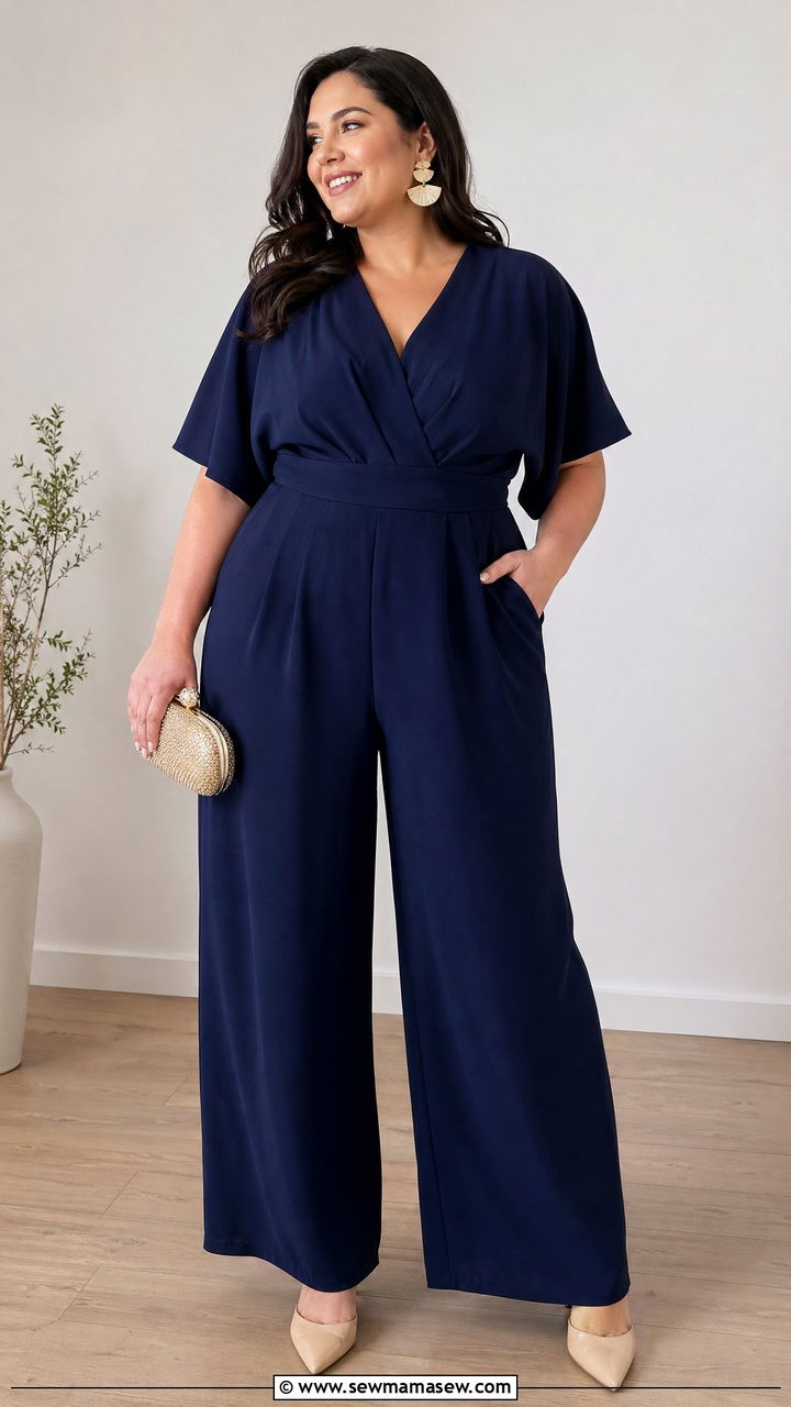 Wide Leg Jumpsuit for Wedding - 35 Wedding guest outfits plus size