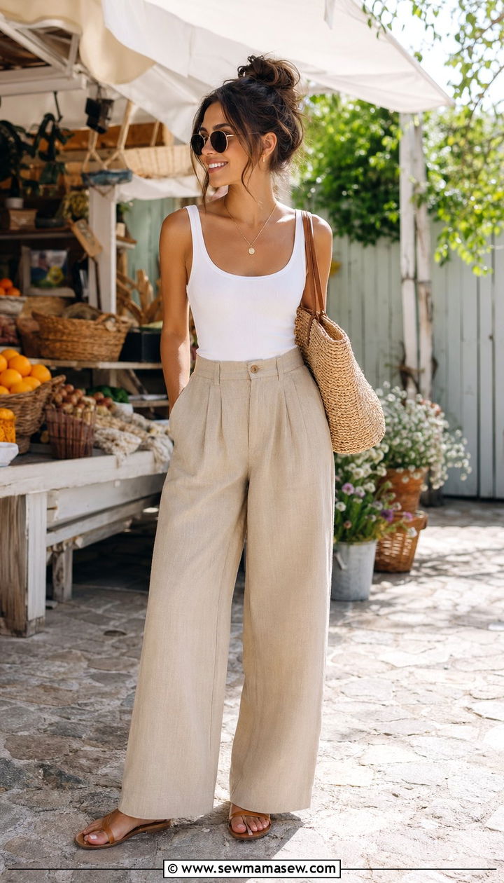 Wide Leg Linen Pants for Petite Women - 30 Best pants for petite women
