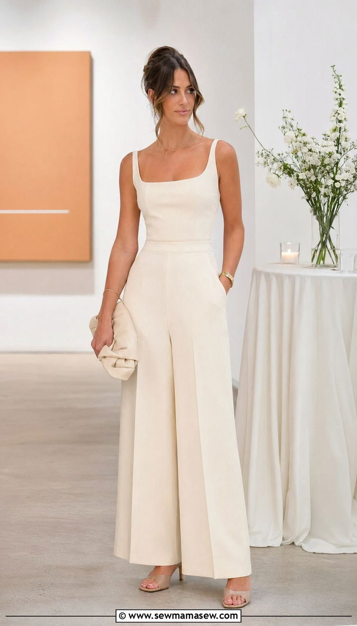 Wide Leg Pants Wedding Guest Outfit Long Torso - 30 wedding guest outfits for long torso women