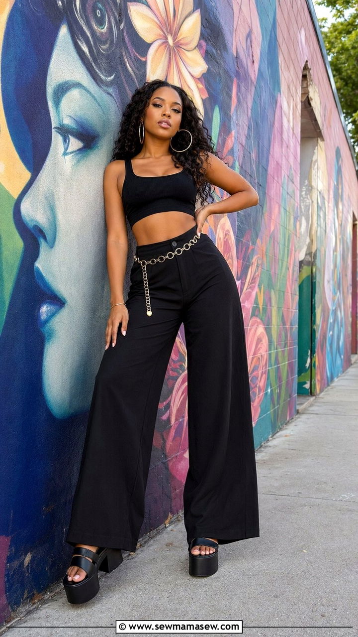 Wide Leg Pants with a Crop Top - 35 New Orleans outfit ideas