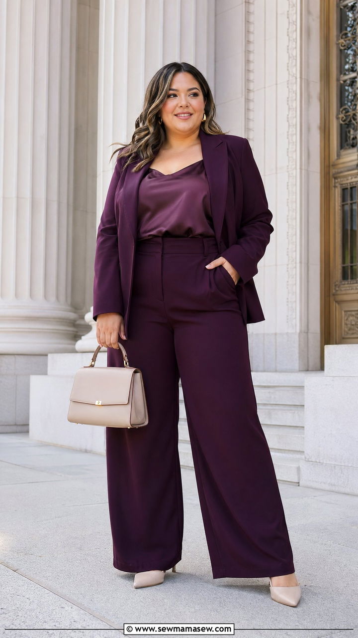 Wide Leg Pantsuit For Plus Size Wedding Guest - 35 Wedding guest outfits curvy women