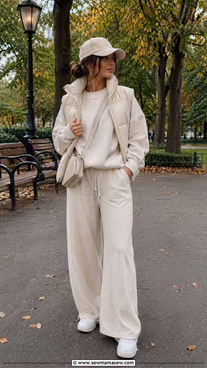 Wide Leg Sweatpants With Oversized Sweater - 35 wide leg pants outfits for women