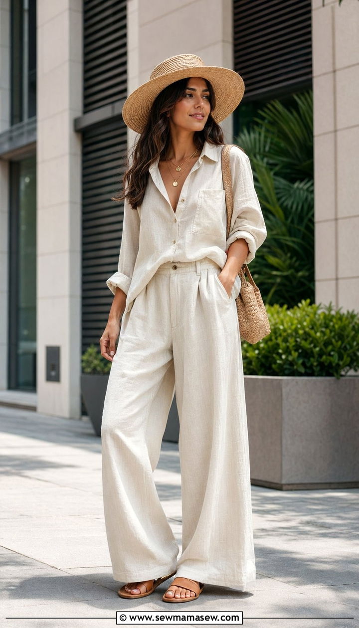 Wide brim hat with co ord set - 30 Wide brim hat outfit ideas