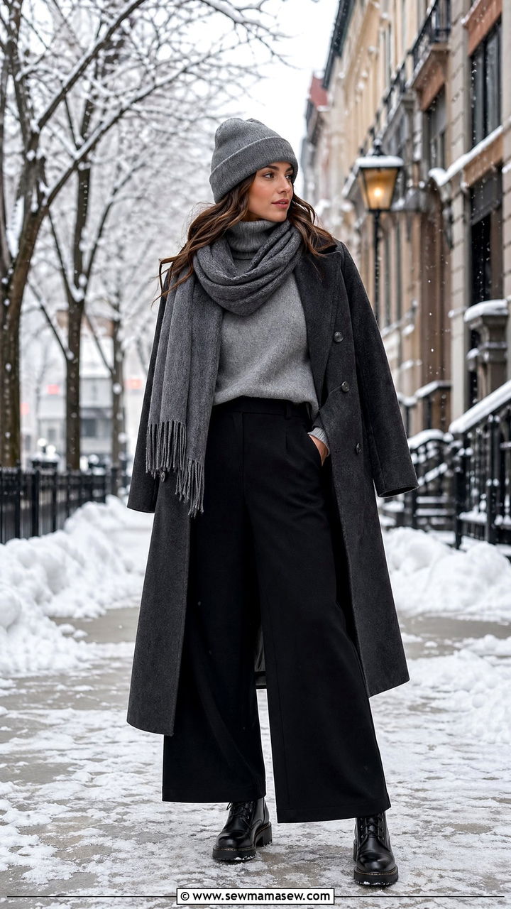 Wide leg pants for winter - 35 wide leg pants outfit ideas