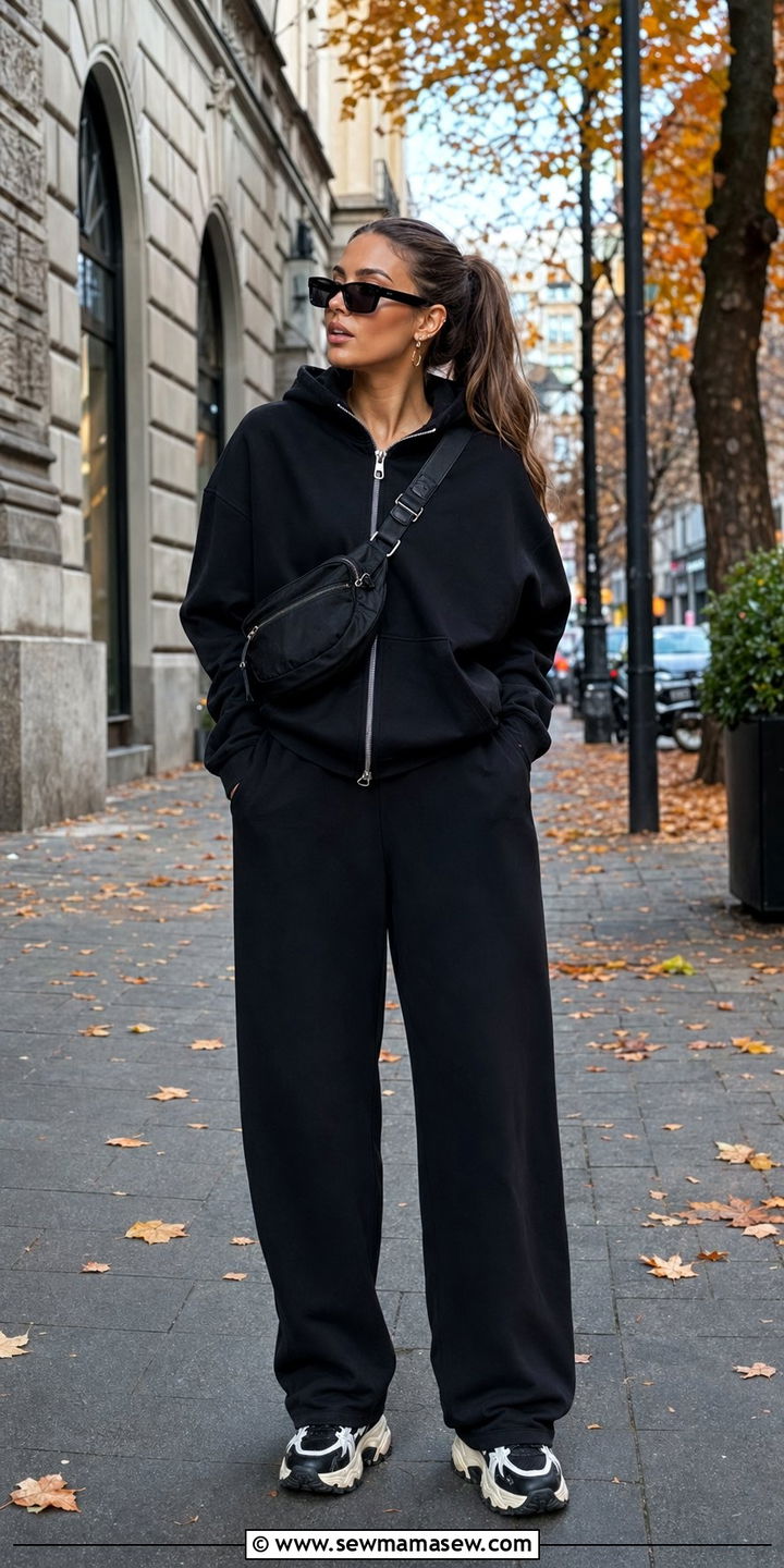 Wide leg pants matching hoodie set outfit - 30 Wide leg pants matching set outfit ideas