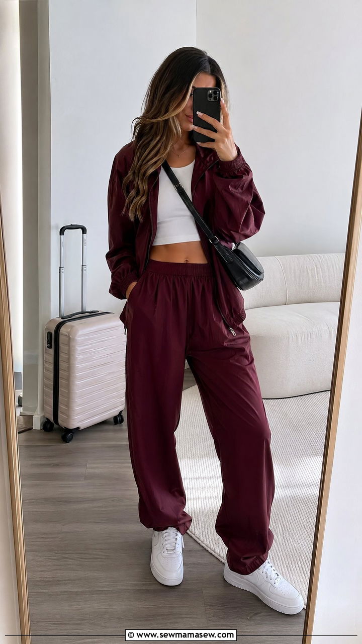 Windbreaker Matching Track Pants Set - 35 windbreaker outfits ideas