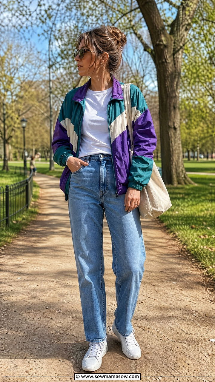 Windbreaker Outfit with Jeans - 35 windbreaker outfits inspo