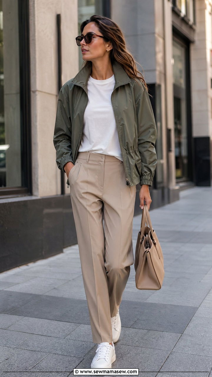 Windbreaker With Tailored Trousers - 35 streetwear outfits