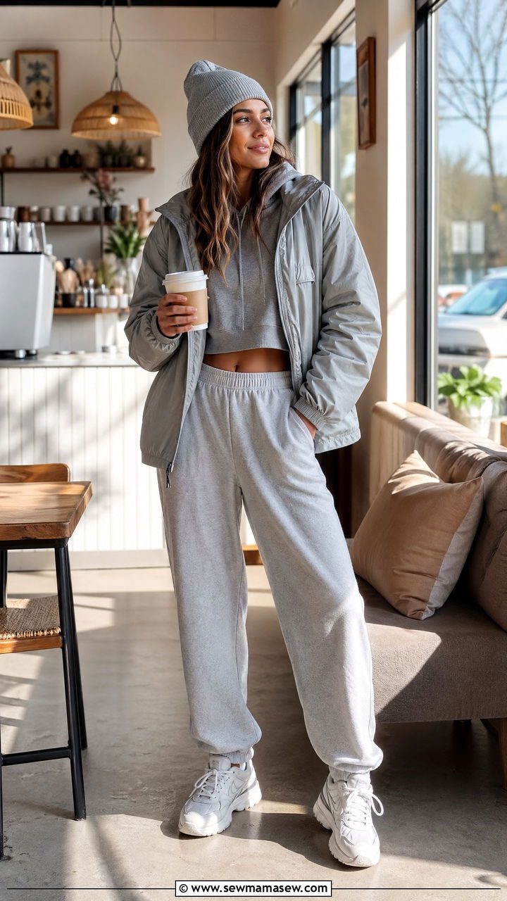 Windbreaker and Sweatpants Outfit - 35 windbreaker outfits inspo