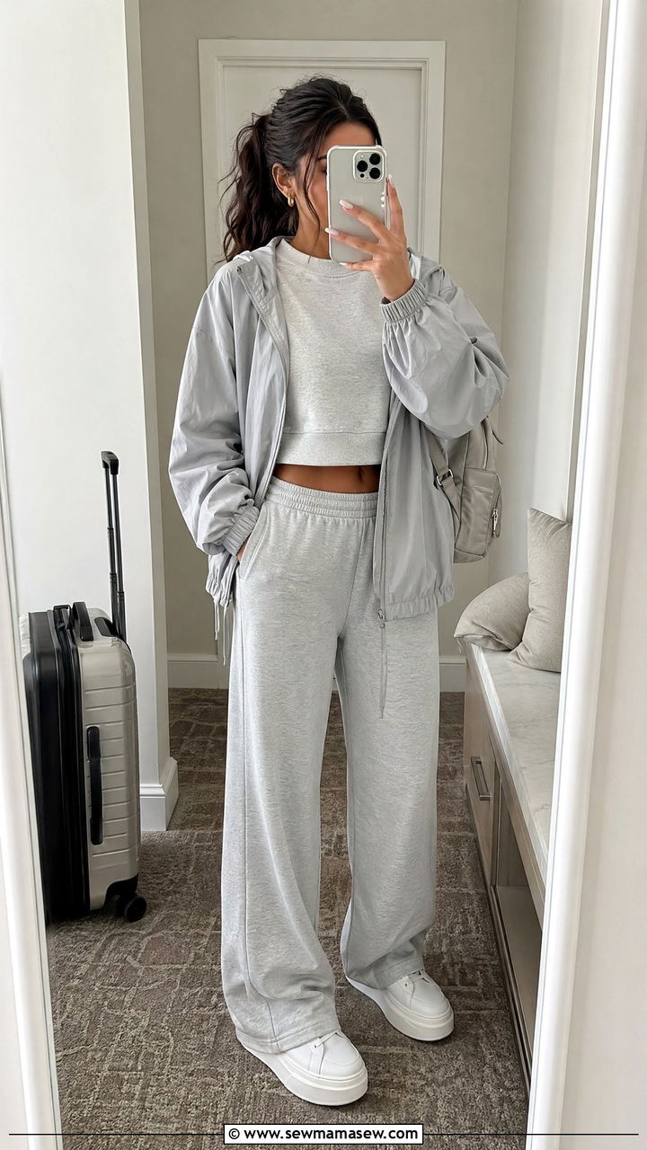 Windbreaker with sweatpants - 35 windbreaker outfits for women
