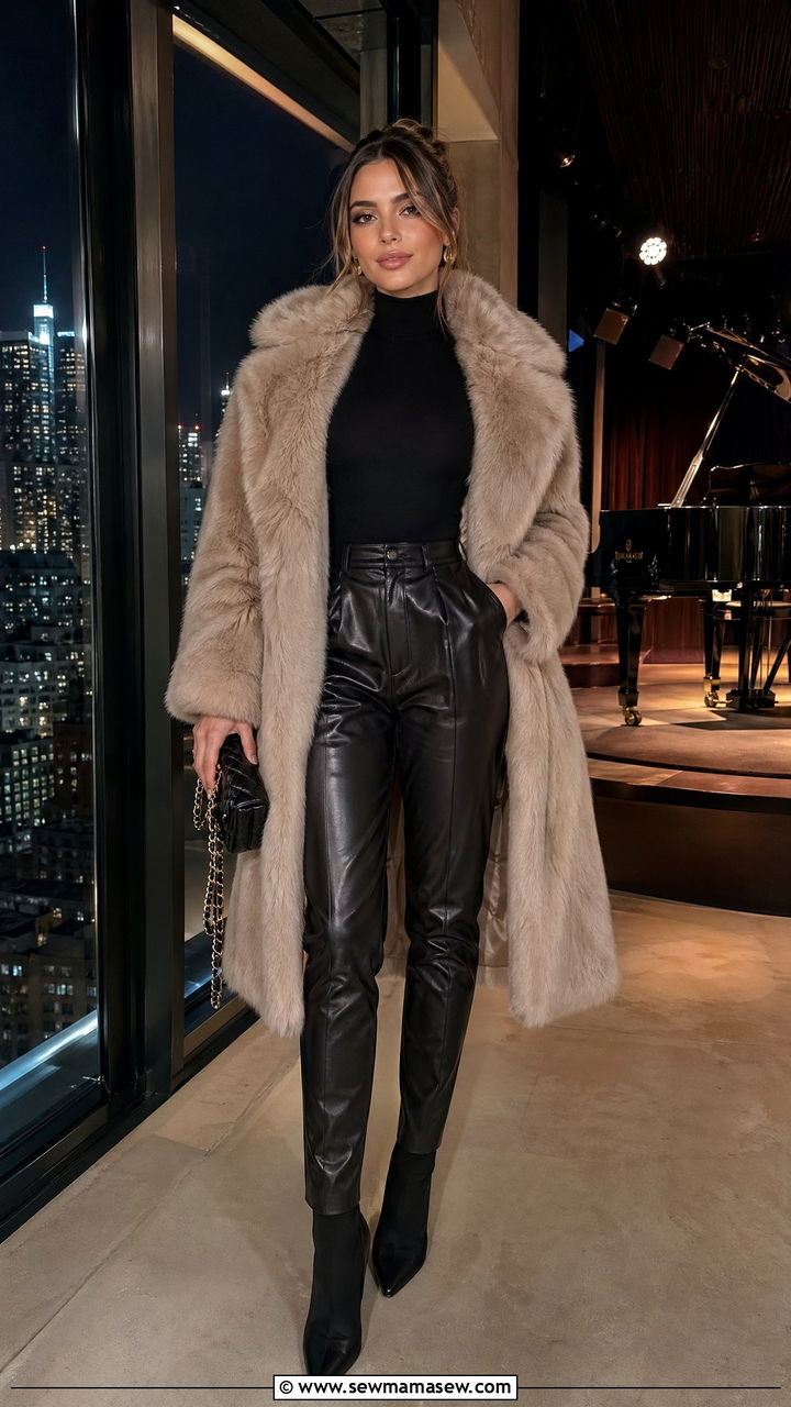 Winter Concert Outfit With Faux Fur Coat - 35 Concert outfits for women