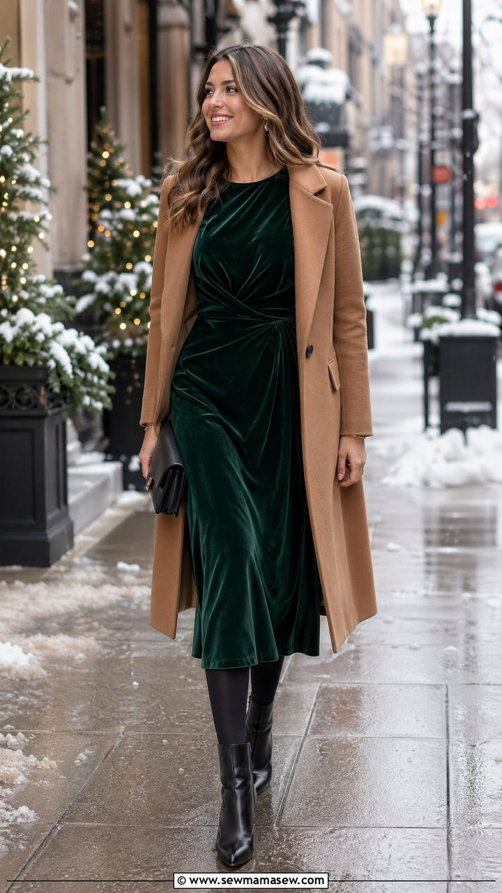 Winter wedding guest dress with coat - 35 Wedding guest dress ideas
