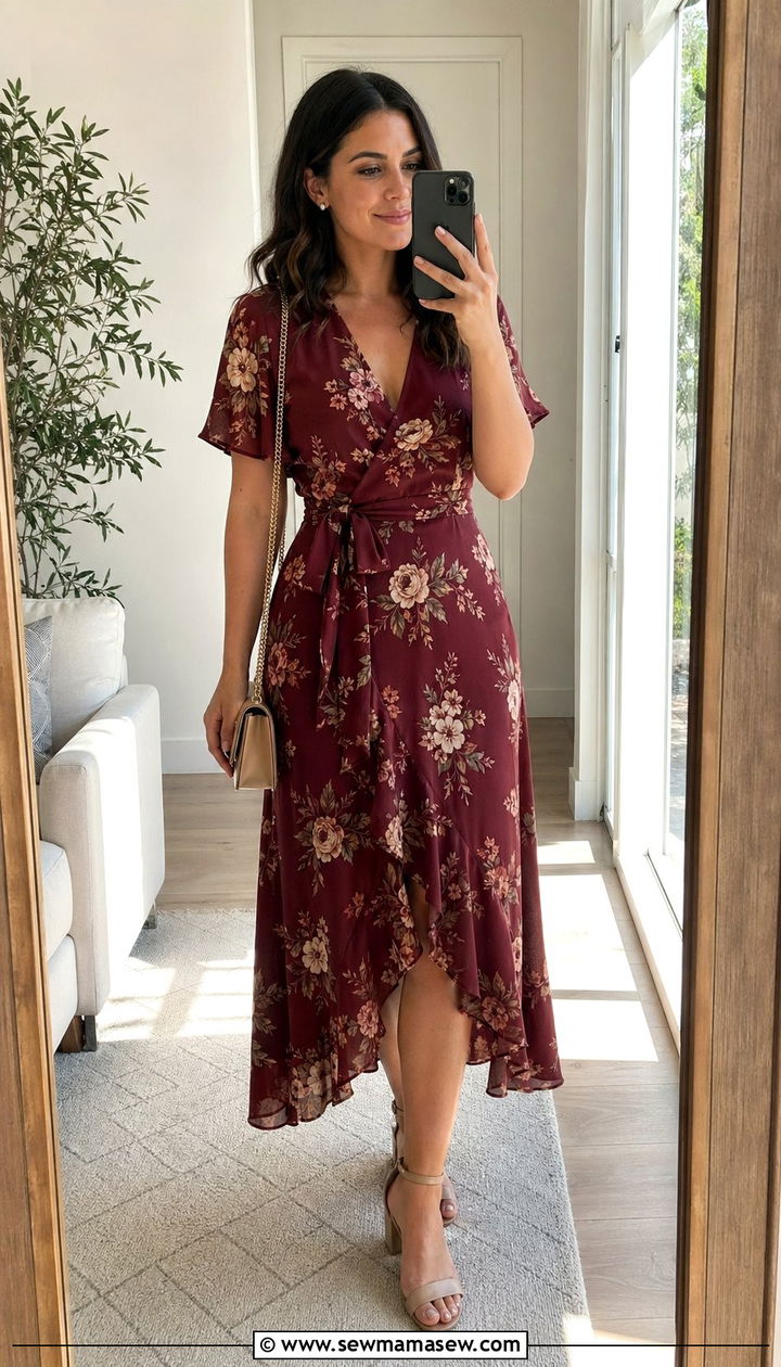 Wrap Dress Wedding Guest Outfit - 30 wedding guest outfits Pinterest