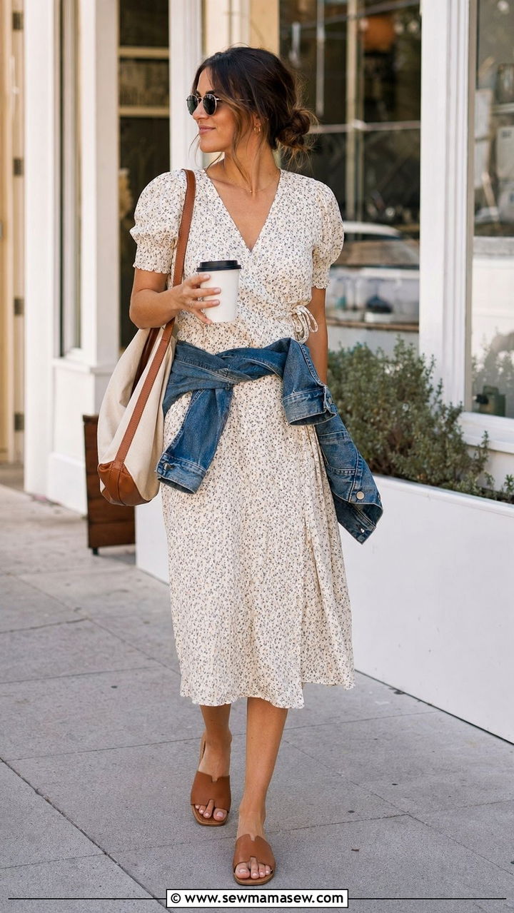 Wrap Dress With Slides - 30 Wrap dress outfit ideas for summer