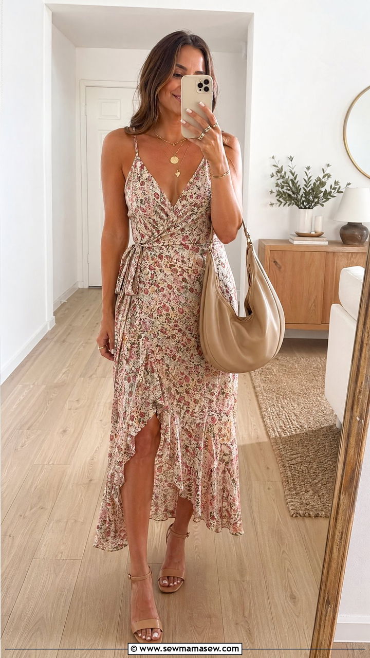 Wrap Sundress Outfit - 35 Sundress outfit ideas for summer