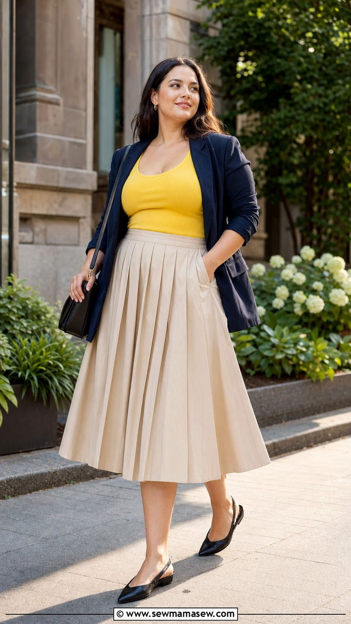 Yellow Tank Top Navy Blazer Plus Size - 35 Plus size outfit ideas size 22 summer
