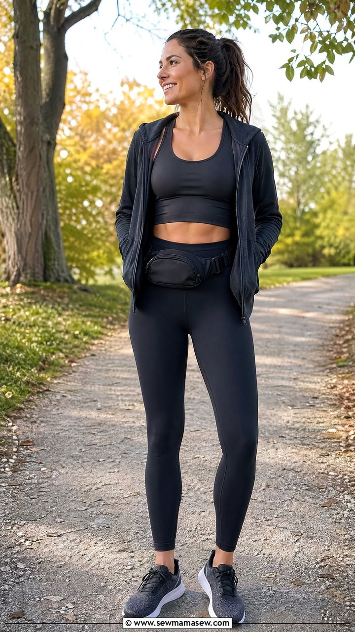 Yoga Pants And Zip Up Hoodie Walking Outfit - 35 walking outfit ideas for women