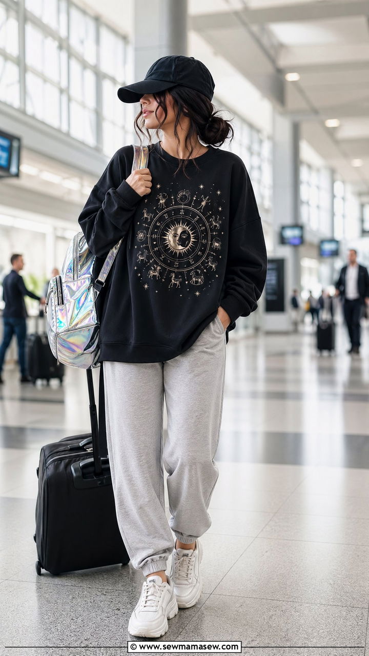 Zodiac Sign Graphic Sweatshirt Outfit - 35 celestial outfits for women