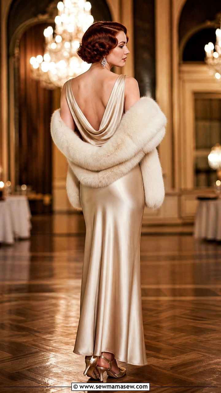 1930s Bias Cut Satin Gown - 40 Vintage outfit ideas