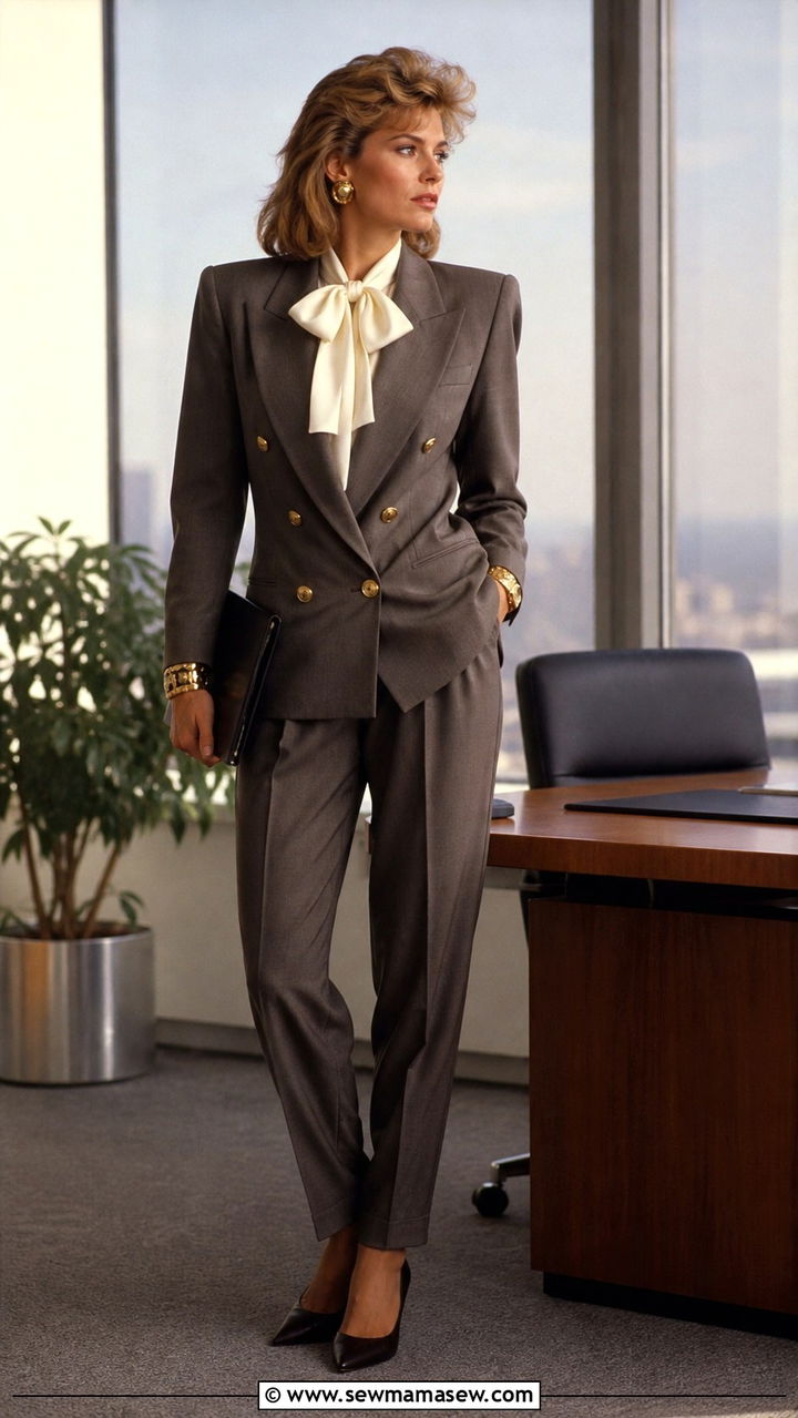 1980s Power Suit With Shoulder Pads - 40 Vintage outfit ideas