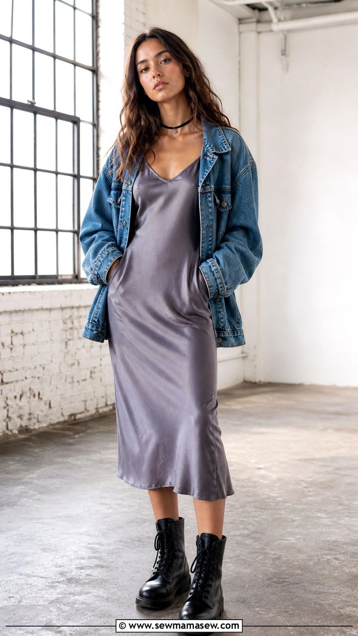 1990s Slip Dress With Combat Boots - 40 Vintage outfit ideas