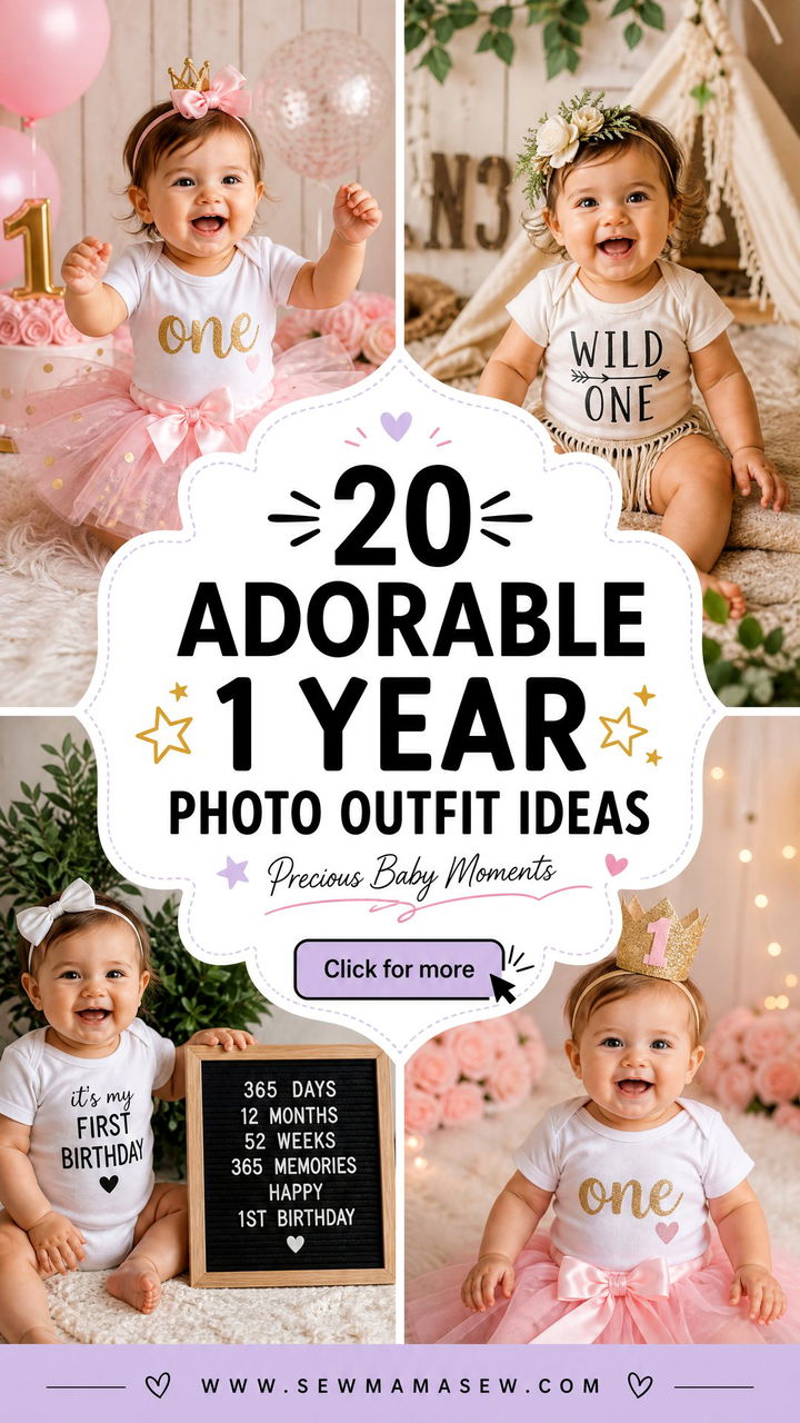 20 Adorable 1 Year Photo Outfit Ideas for Baby - 20 Adorable 1 Year Photo Outfit Ideas for Baby
