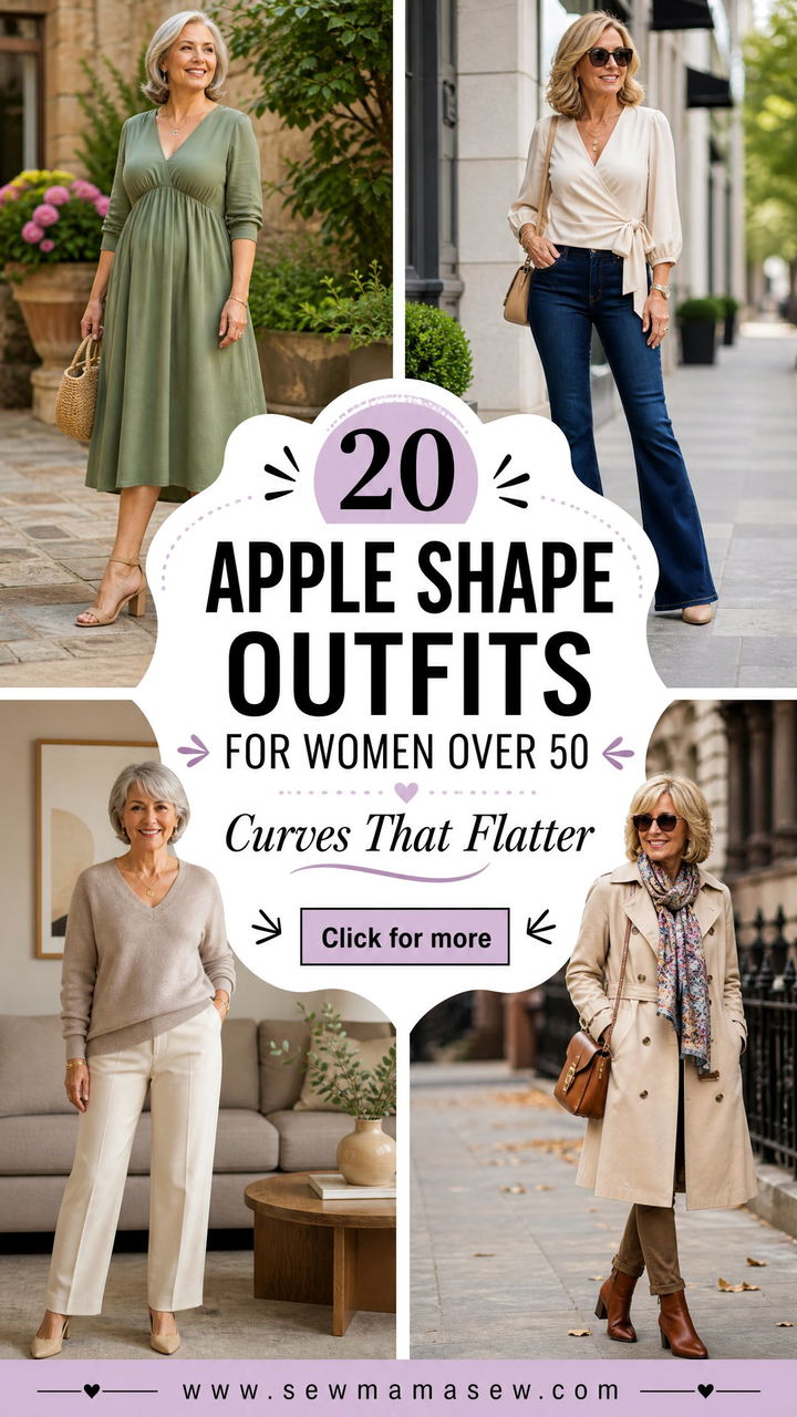 20 Apple Shape Outfits for Women Over 50 That Flatter - 20 Apple Shape Outfits for Women Over 50 That Flatter