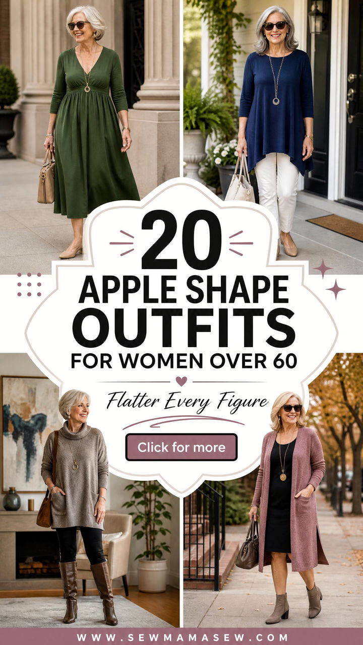 20 Apple Shape Outfits for Women Over 60 to Flatter - 20 Apple Shape Outfits for Women Over 60 to Flatter