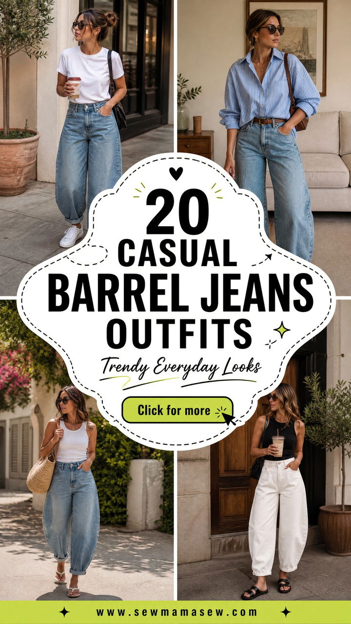 20 Casual Barrel Jeans Outfits for Trendy Everyday Looks - 20 Casual Barrel Jeans Outfits for Trendy Everyday Looks