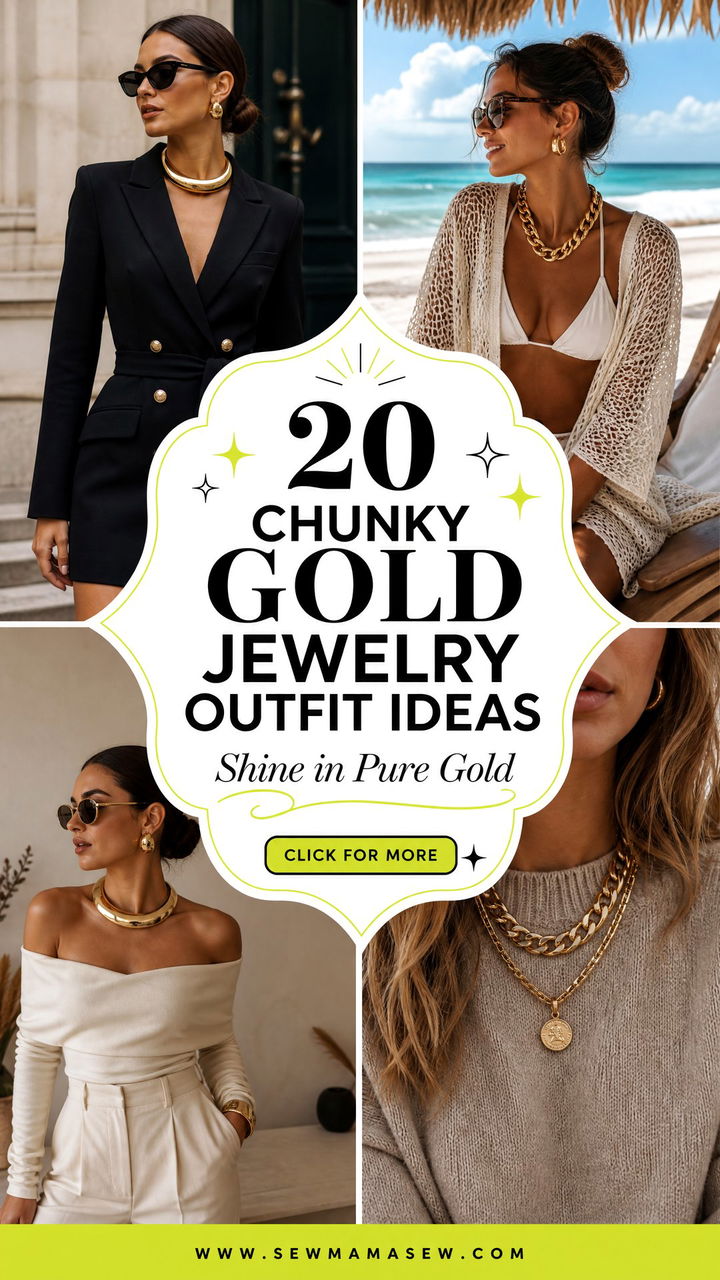 20 Chunky Gold Jewelry Outfit Ideas for 2026 - 20 Chunky Gold Jewelry Outfit Ideas for 2026