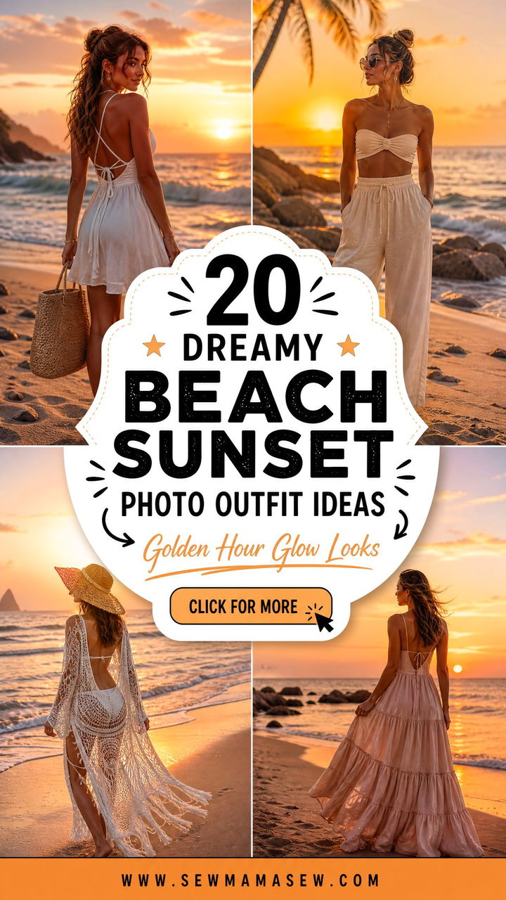 20 Dreamy Beach Sunset Photo Outfit Ideas - 20 Dreamy Beach Sunset Photo Outfit Ideas