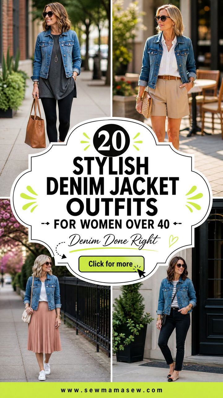 20 Stylish Denim Jacket Outfits for Women Over 40 - 20 Stylish Denim Jacket Outfits for Women Over 40