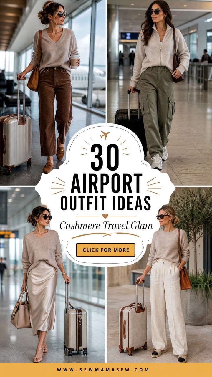 30 Airport Outfit Ideas With Cashmere Sweater Looks - 30 Airport Outfit Ideas With Cashmere Sweater Looks