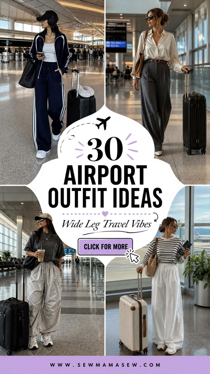 30 Airport Outfit Ideas With Wide Leg Pants for Travel - 30 Airport Outfit Ideas With Wide Leg Pants for Travel