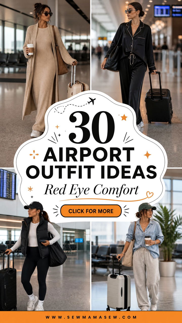 30 Airport Outfit Ideas for Red Eye Flight Comfort - 30 Airport Outfit Ideas for Red Eye Flight Comfort