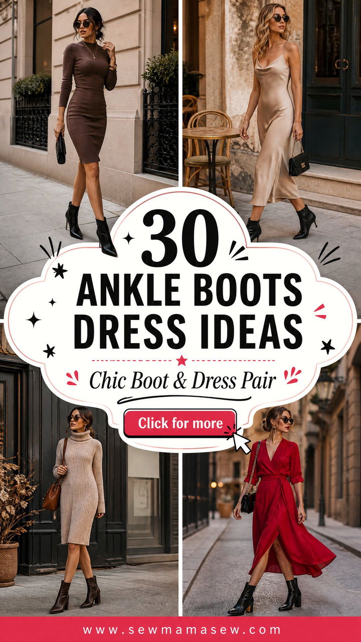 30 Ankle Boots Outfit Ideas With a Dress to Try Now - 30 Ankle Boots Outfit Ideas With a Dress to Try Now