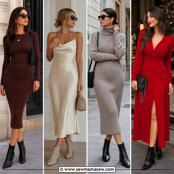 30 Ankle Boots Outfit Ideas With a Dress to Try Now
